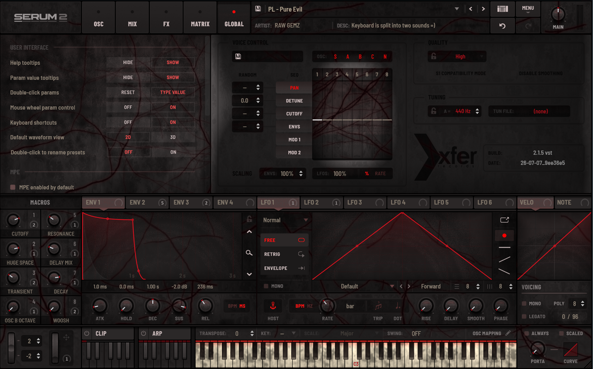 Stranger Serum Synths skin for Serum 2